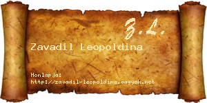 Zavadil Leopoldina névjegykártya